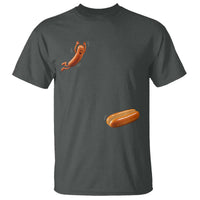 Funny Hot Dog T Shirt Hotdog Jumping Into Bun Sausage BBQ Grilling High Dive