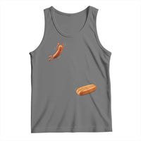 Funny Hot Dog Tank Top Hotdog Jumping Into Bun Sausage BBQ Grilling High Dive