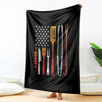 Bbq Smoker Throw Blanket Barbecue Chef Smoking Tools Grilling Pit Master USA Flag