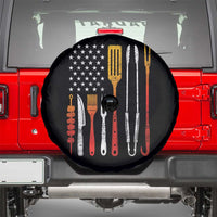 Bbq Smoker Spare Tire Cover Barbecue Chef Smoking Tools Grilling Pit Master USA Flag