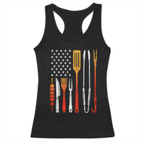Bbq Smoker Racerback Tank Top Barbecue Chef Smoking Tools Grilling Pit Master USA Flag