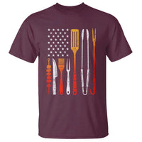 Bbq Smoker T Shirt Barbecue Chef Smoking Tools Grilling Pit Master USA Flag