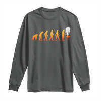 Funny BBQ Long Sleeve Shirt Evolution Of Grill Master Grilling Gifts Meat Smoking