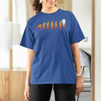 Funny BBQ T Shirt For Women Evolution Of Grill Master Grilling Gifts Meat Smoking
