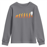 Funny BBQ Youth Sweatshirt Evolution Of Grill Master Grilling Gifts Meat Smoking