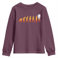Funny BBQ Youth Sweatshirt Evolution Of Grill Master Grilling Gifts Meat Smoking