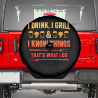Funny BBQ Beer Lovers Spare Tire Cover I Drink I Grill And I Know Things Bbq Barbecue Beer
