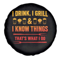 Funny BBQ Beer Lovers Spare Tire Cover I Drink I Grill And I Know Things Bbq Barbecue Beer