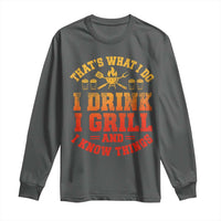 I Drink I Grill Long Sleeve Shirt Funny Bbq Grilling Barbecue Beer Lovers