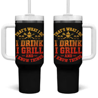 I Drink I Grill Tumbler With Handle Funny Bbq Grilling Barbecue Beer Lovers