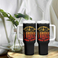 I Drink I Grill Tumbler With Handle Funny Bbq Grilling Barbecue Beer Lovers