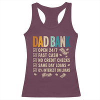 Funny Dad Racerback Tank Top Retro Dad Bank Fathers Day