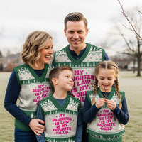 My Daughter in Law is My Favorite Child V-Neck Knit Sweater Vest Parents-In-Law Fathers Mothers Day Gifts