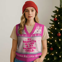 My Daughter in Law is My Favorite Child V-Neck Knit Sweater Vest Parents-In-Law Fathers Mothers Day Gifts