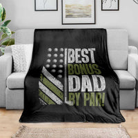 Best Bonus Dad By Par Throw Blanket Step Dad Golf American Flag Fathers Day Gift For Golfers
