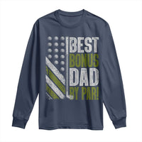 Best Bonus Dad By Par Long Sleeve Shirt Step Dad Golf American Flag Fathers Day Gift For Golfers