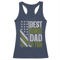 Best Bonus Dad By Par Racerback Tank Top Step Dad Golf American Flag Fathers Day Gift For Golfers