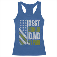 Best Bonus Dad By Par Racerback Tank Top Step Dad Golf American Flag Fathers Day Gift For Golfers