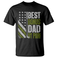 Best Bonus Dad By Par T Shirt Step Dad Golf American Flag Fathers Day Gift For Golfers