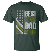 Best Bonus Dad By Par T Shirt Step Dad Golf American Flag Fathers Day Gift For Golfers