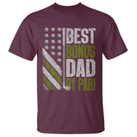 Best Bonus Dad By Par T Shirt Step Dad Golf American Flag Fathers Day Gift For Golfers