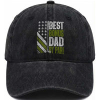Best Bonus Dad By Par Washed Cotton Baseball Cap Step Dad Golf American Flag Fathers Day Gift For Golfers
