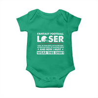 I Suck at Fantasy Football Baby Onesie Funny Loser Commissioner Draft Party Commish FFL - Wonder Print Shop