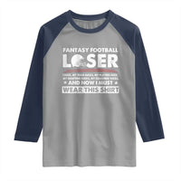 I Suck at Fantasy Football Raglan Shirt Funny Loser Commissioner Draft Party Commish FFL - Wonder Print Shop