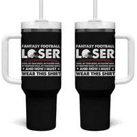 I Suck at Fantasy Football Tumbler With Handle Funny Loser Commissioner Draft Party Commish FFL - Wonder Print Shop