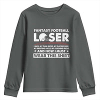 I Suck at Fantasy Football Youth Sweatshirt Funny Loser Commissioner Draft Party Commish FFL - Wonder Print Shop