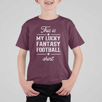 Lucky Fantasy Football T Shirt For Kid Commissioner Draft Party Commish FFL - Wonder Print Shop