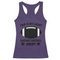 Lucky Fantasy Football Racerback Tank Top Vintage Commissioner Draft Party Commish FFL - Wonder Print Shop