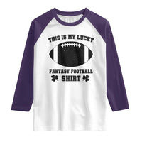 Lucky Fantasy Football Raglan Shirt Vintage Commissioner Draft Party Commish FFL - Wonder Print Shop