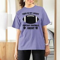 Lucky Fantasy Football T Shirt For Women Vintage Commissioner Draft Party Commish FFL - Wonder Print Shop