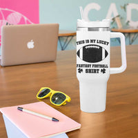 Lucky Fantasy Football Tumbler With Handle Vintage Commissioner Draft Party Commish FFL - Wonder Print Shop