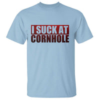I Suck At Cornhole T Shirt Funny Bean Bag Toss Game