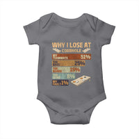 Funny Cornhole Player Baby Onesie Retro Why I Lose Game Day Bean Bag Toss Game