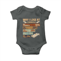 Funny Cornhole Player Baby Onesie Retro Why I Lose Game Day Bean Bag Toss Game