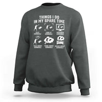 Funny Cornhole Lover Sweatshirt Things I Do In My Spare Time Bean Bag Toss Game