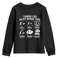 Funny Cornhole Lover Youth Sweatshirt Things I Do In My Spare Time Bean Bag Toss Game