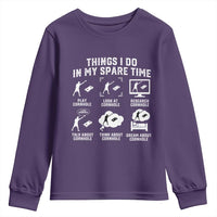 Funny Cornhole Lover Youth Sweatshirt Things I Do In My Spare Time Bean Bag Toss Game