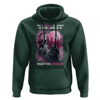 Pink Breast Cancer Hoodie Pink Ribbon Comeback Stronger Than Setback Wolf Moon - Wonder Print Shop