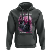 Pink Breast Cancer Hoodie Pink Ribbon Comeback Stronger Than Setback Wolf Moon - Wonder Print Shop
