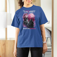 Pink Breast Cancer T Shirt For Women Pink Ribbon Comeback Stronger Than Setback Wolf Moon - Wonder Print Shop