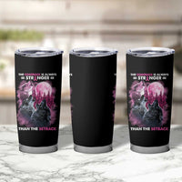 Pink Breast Cancer Tumbler Cup Pink Ribbon Comeback Stronger Than Setback Wolf Moon - Wonder Print Shop