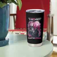 Pink Breast Cancer Tumbler Cup Pink Ribbon Comeback Stronger Than Setback Wolf Moon - Wonder Print Shop