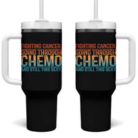 Funny Cancer Fighter Tumbler With Handle Inspirational Quote Chemo Patient Gift - Wonder Print Shop