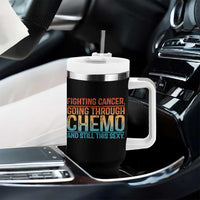 Funny Cancer Fighter Tumbler With Handle Inspirational Quote Chemo Patient Gift - Wonder Print Shop