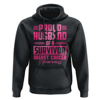 Husband Of A Warrior Breast Cancer Awareness Hoodie Wife Support Squad - Wonder Print Shop