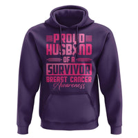 Husband Of A Warrior Breast Cancer Awareness Hoodie Wife Support Squad - Wonder Print Shop